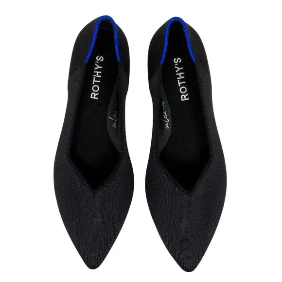 Rothy's The Point II Black Flats Pointed Toe In Love Insole Ballet Flats 6.5 - Picture 13 of 13